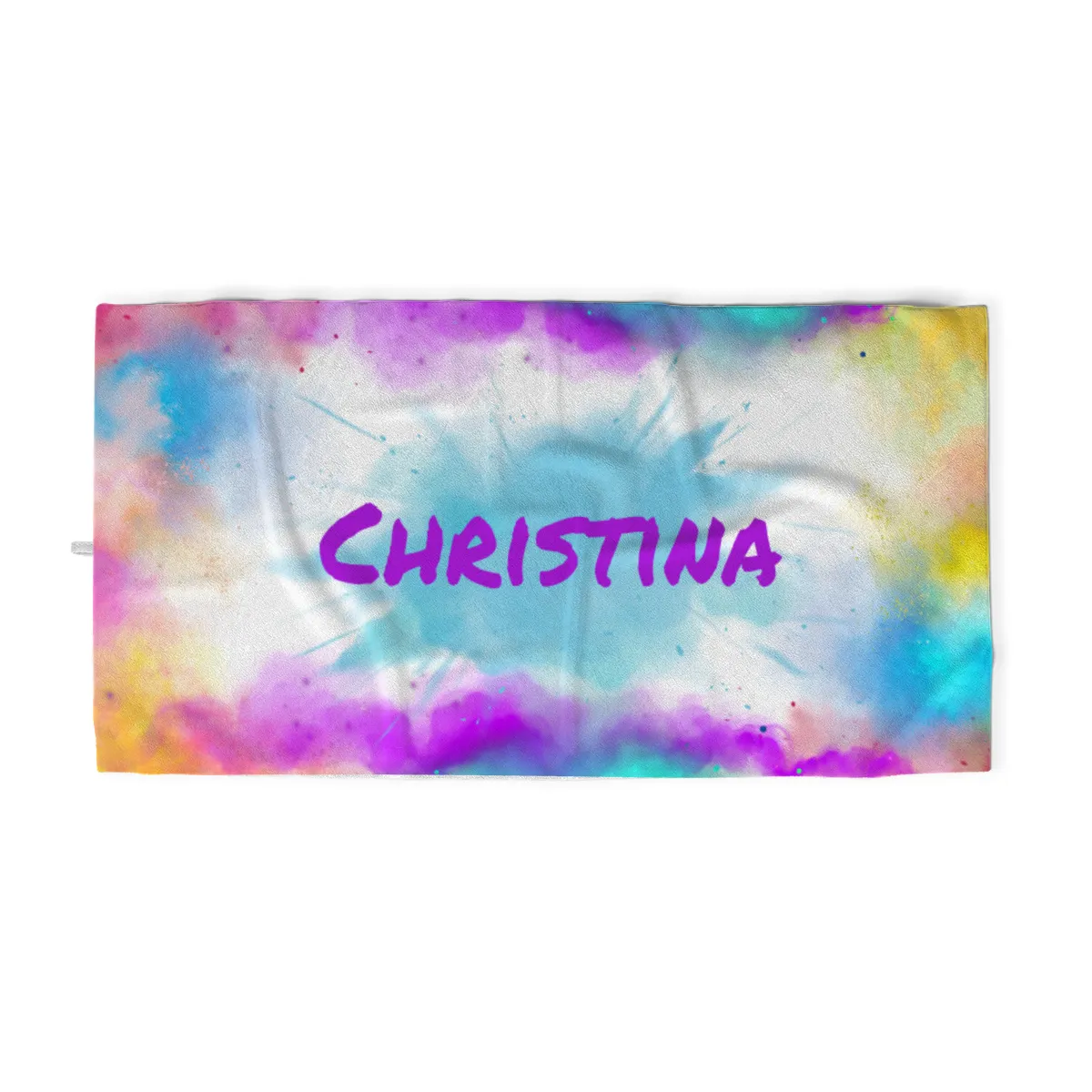 Handtuch bunt bedruckt mit Namen personalisierbar - personalisiertes Handtuch mit Ihrem Wunschtext - Colorexplosion