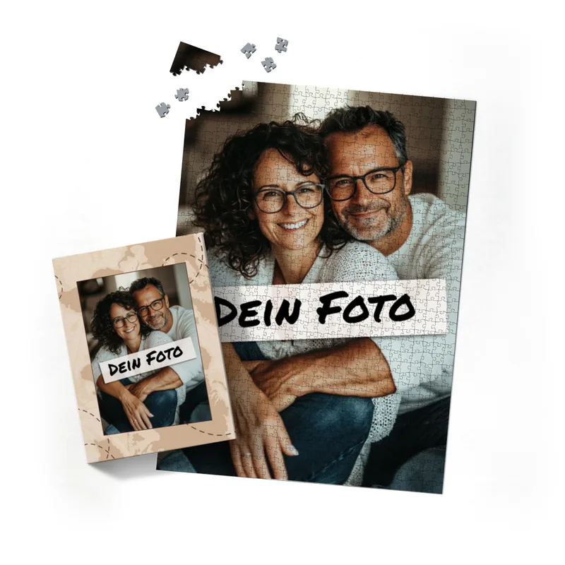 Fotopuzzle mit eigenem Bild - Fotopuzzle selbst gestalten 1000 Teile Hochformat - Schachtel Weltreise - Puzzle mit Foto personalisiert - Geschenk Geburtstag Weltreise 1000 Teile Hoch