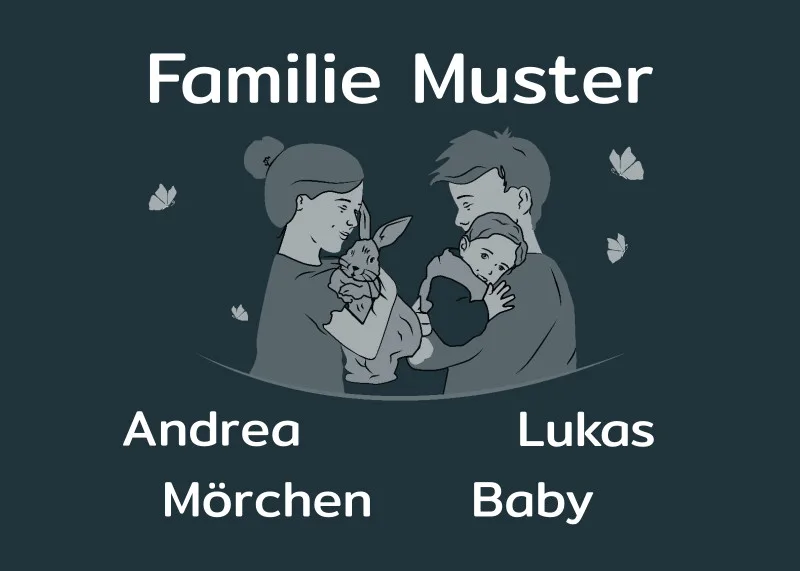 Personalisierte Fußmatte Pärchen mit Hund und Katze schwarz 70 x 50 cm