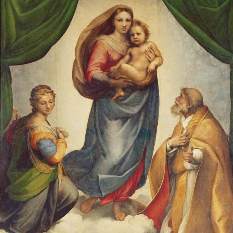Samtkissenhülle Sixtinische Madonna Raffael
