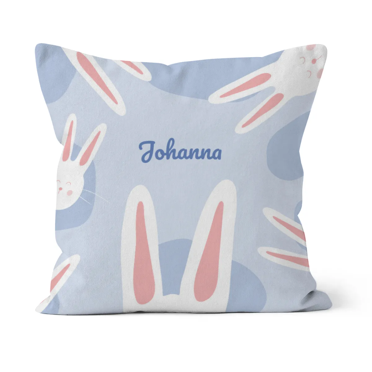 Namenskissen Hasenohren - Samtkissenbezug Happy Easter Hasenohren - mit Namen personalisierbar - Osterdeko - Geschenkidee Ostern Hasenohren Happy Easter 40 x 40 cm