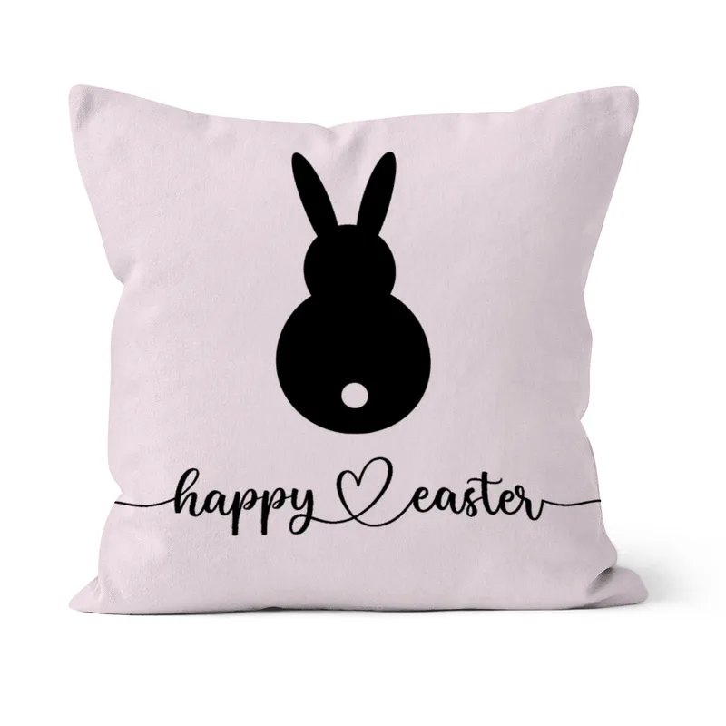 Samtkissenbezug Hase Happy Easter
