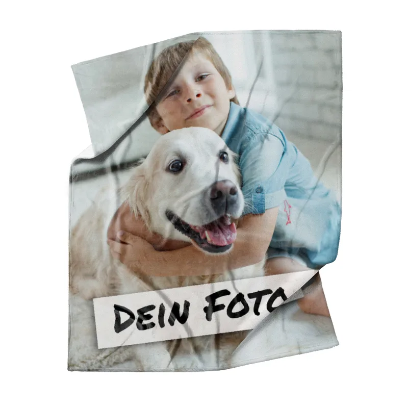 Personalisierte Kuscheldecke mit Foto - personalisierte Fotodecke - Kuscheldecke mit Ihrem Bild - Fotodecke selbst gestalten - Decke Querformat 200 x 140 cm 1 Foto Design 200 x 140 cm