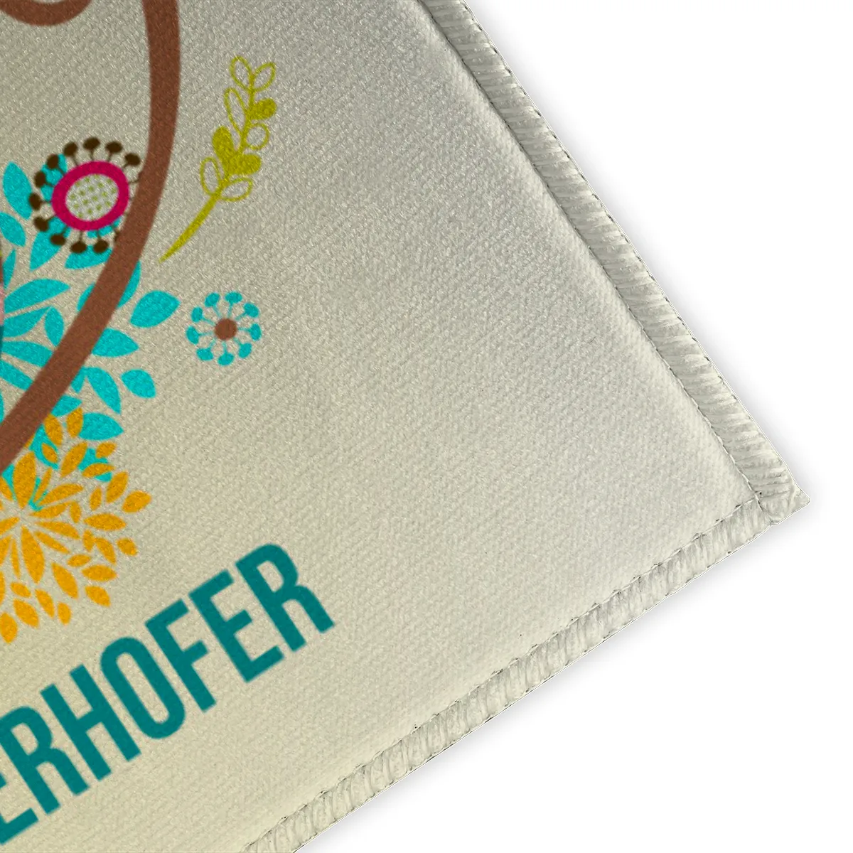 Fußmatte personalisiert Flowerbird - Geschenkidee für Familie, Paare, zum Einzug - Türvorleger mit Namen bedruckt Flowerbird 70 x 50 cm