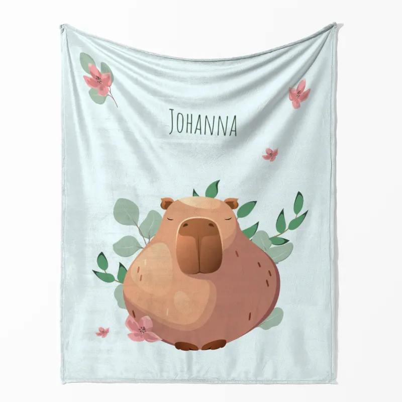 Wohndecke Capybara mit Namen personalisierbar