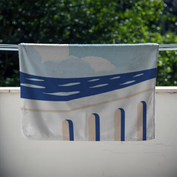 Badetuch Sommer - mit Namen personalisierbar - personalisiertes Namens-Badetuch - Strandtuch mit Wunschtext - Möwen