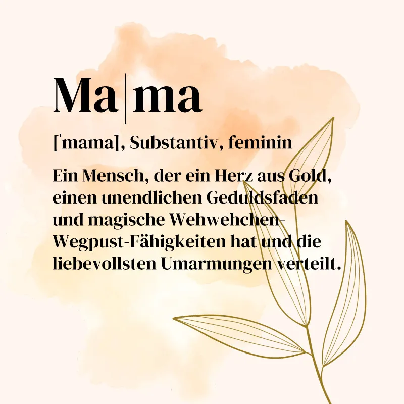 Personalisiertes Fotokissen - Vorderseite mit Foto personalisierbar - Samtkissenbezug Mama Substantiv - Geschenk Muttertag