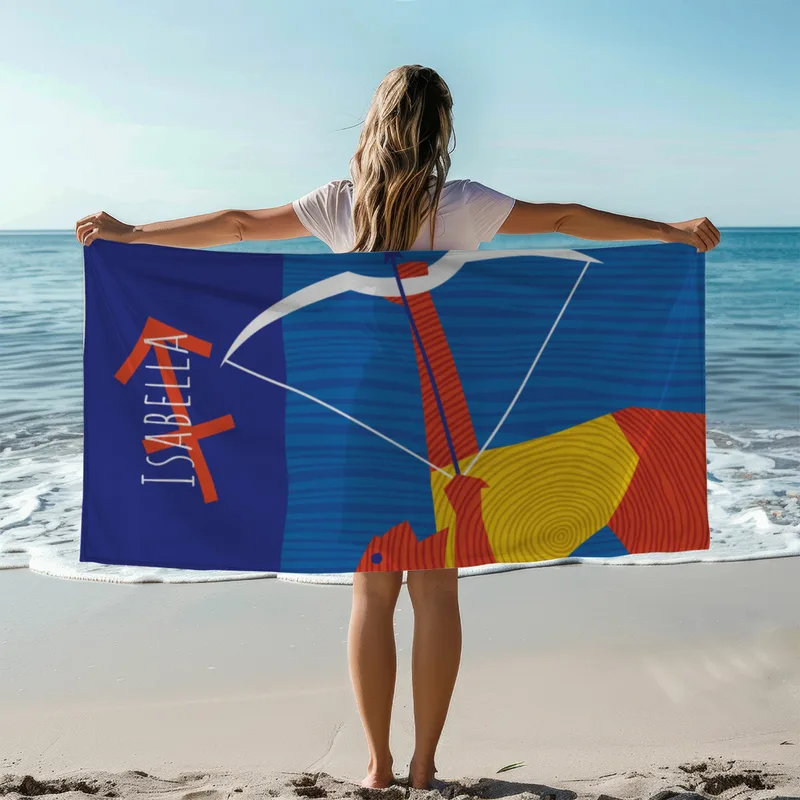 Strandtuch Sternzeichen Wassermann - mit Namen personalisierbar