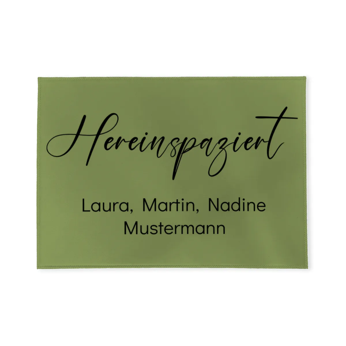Fußmatte mit Namen personalisierbar - Geschenkidee Einzug, Geburtstag, Richtfest, Umzug - Fussmatte mit Namen - Motiv Hereinspaziert schwarz 70 x 50 cm