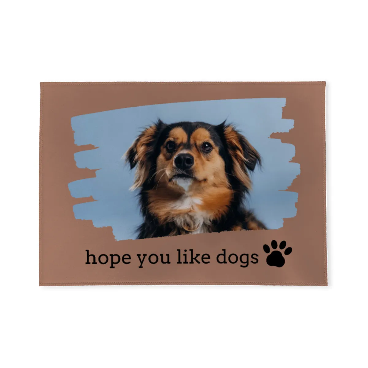 Spruch-Fußmatte personalisiert mit Foto - Geschenkidee für Hundebesitzer, zum Einzug - Türvorleger mit Bild bedruckt - Motiv Hope you like dogs mit Foto 70 x 50 cm