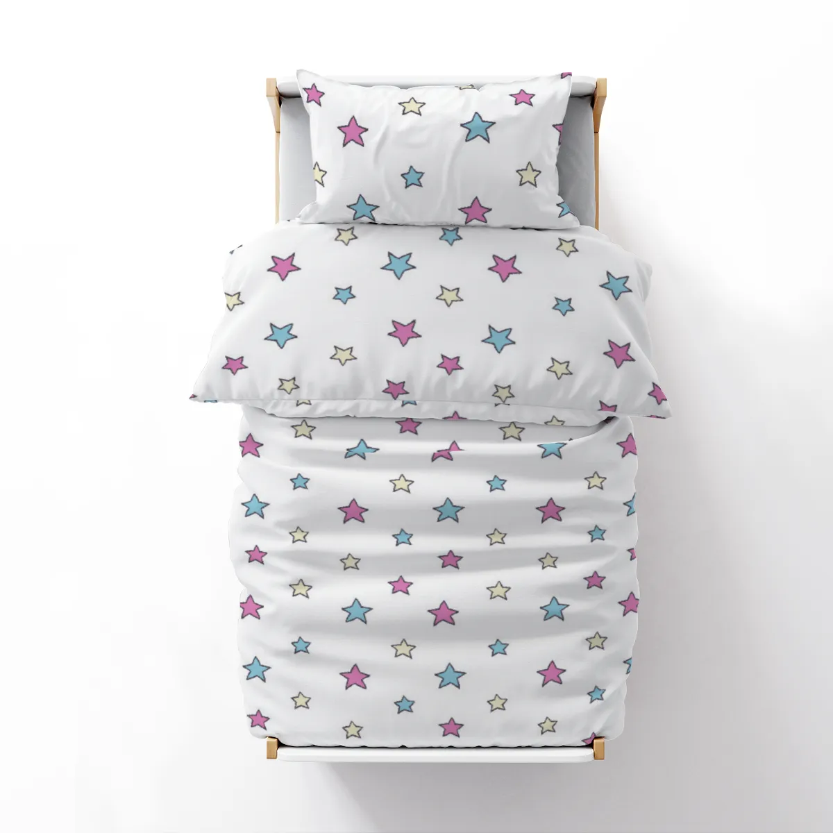 Kinderbettwäsche-Set Colorful Stars Mikrofaser