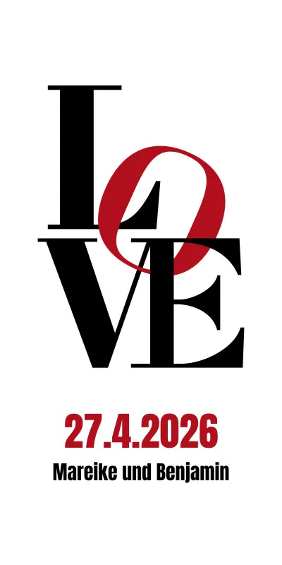 Love Typo - Badetuch mit Wunschtext