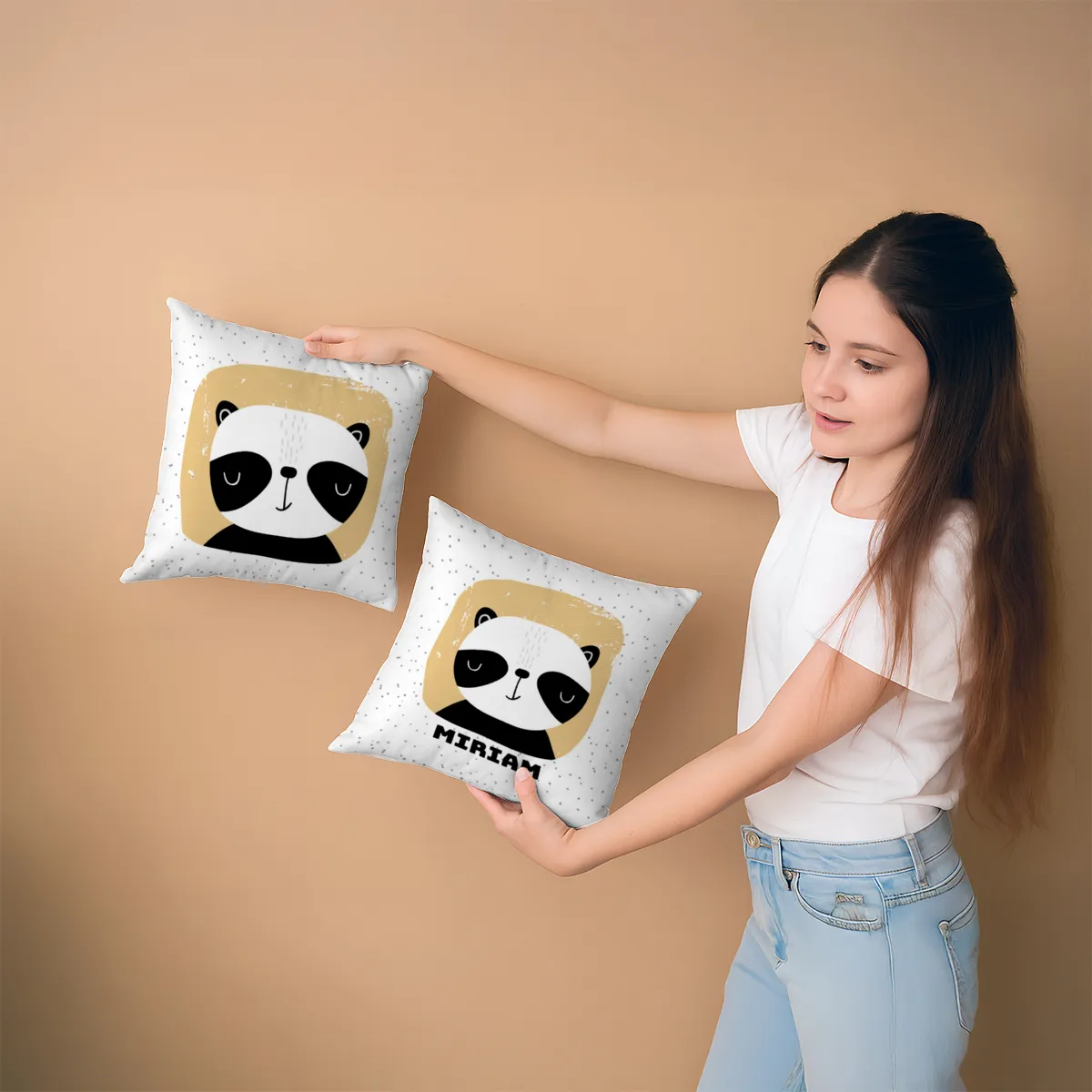 Samtkissenbezug Sweet Panda