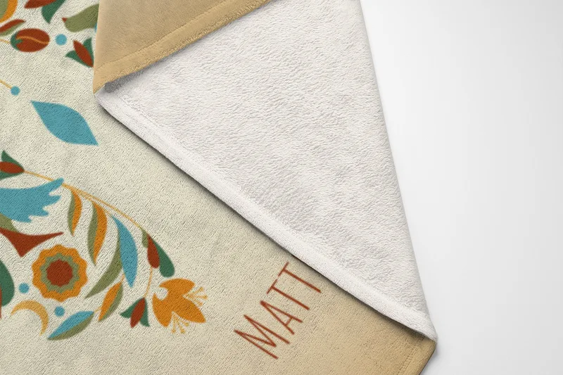 Sternzeichen Wohndecke Wassermann floral mit Namen personalisierbar