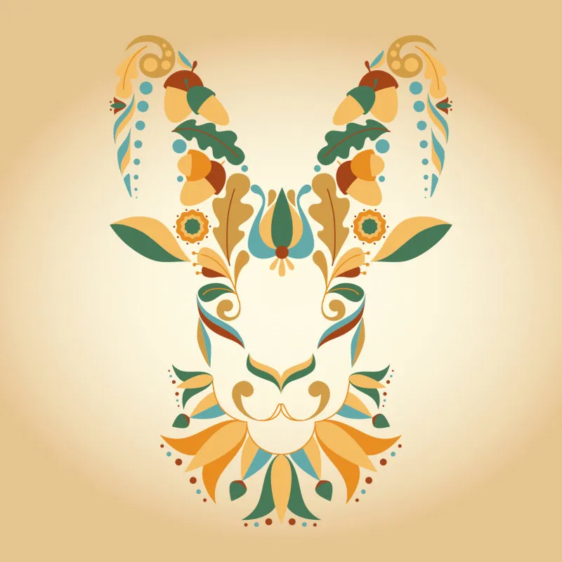 Samtkissen Zodiac Art – Löwe floral