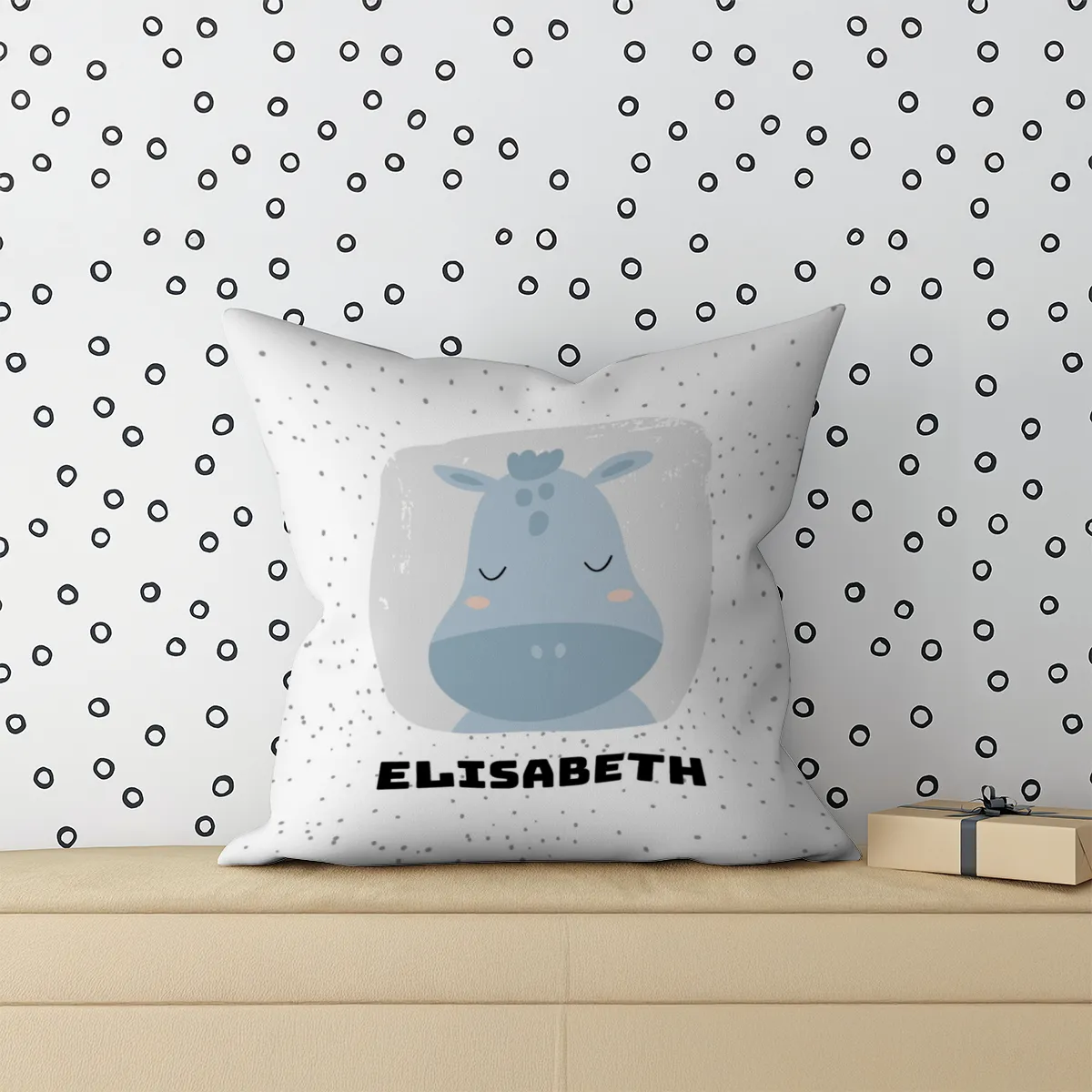 Samtkissenbezug Sweet Hippo