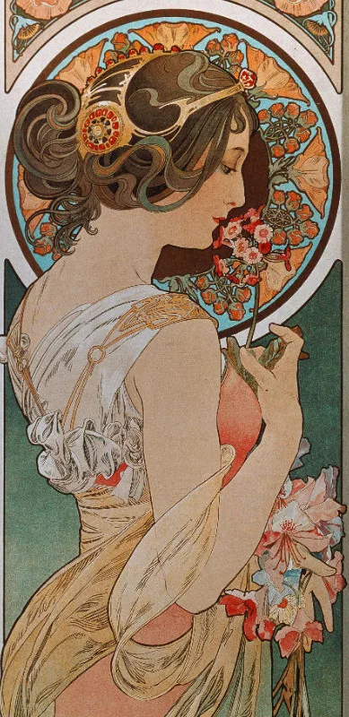 Handtuch Schlüsselblume - Alfons Mucha