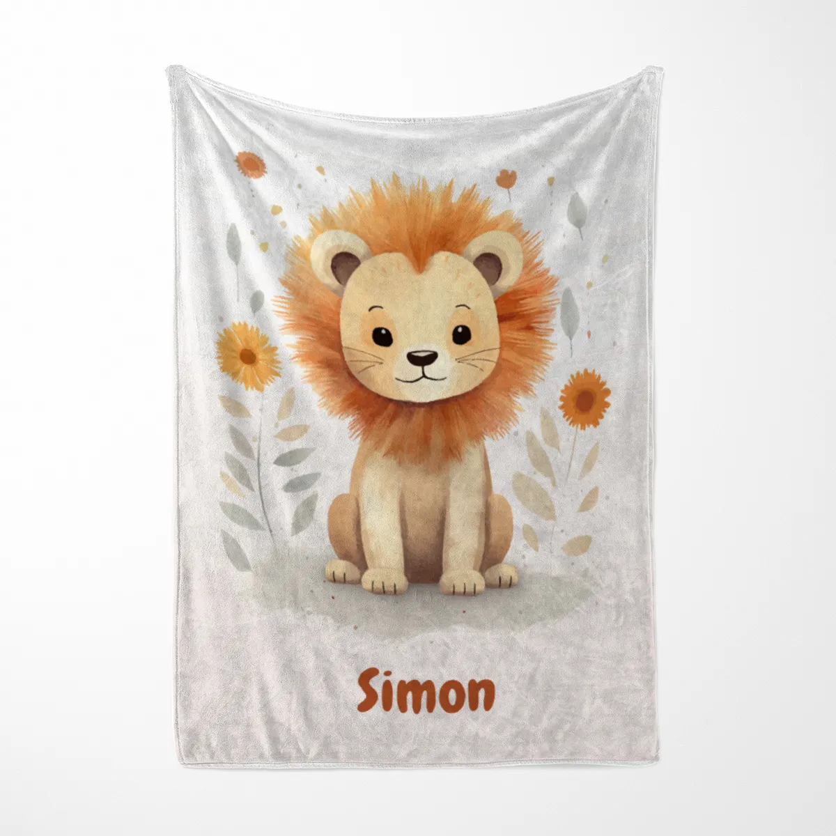 Babydecke - Namensdecke Kleiner Löwe personalisierbar multi 75 x 100 cm