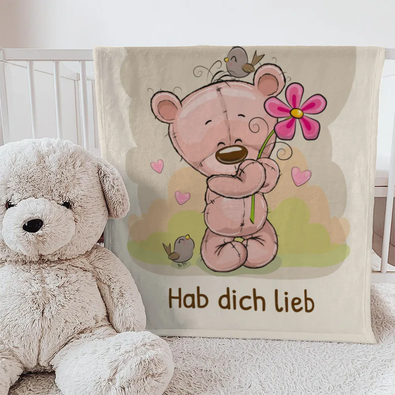 Babydecke Teddy mit Spatzen
