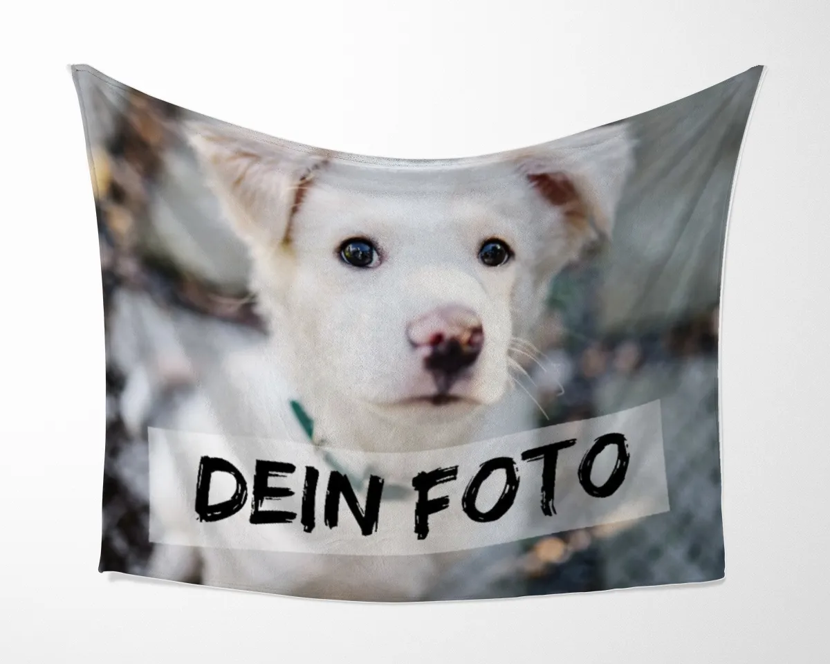 Personalisierte Kuscheldecke mit Foto - personalisierte Fotodecke - Kuscheldecke mit Ihrem Bild - Fotodecke selbst gestalten - Decke Querformat 200 x 140 cm 1 Foto Design 200 x 140 cm