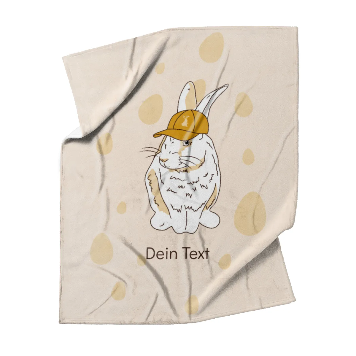 Kuscheldecke Hase mit Käppi - mit Namen personalisierbar - Geschenkidee Ostern, Osterdeko Hase Käppi 125 x 155 cm