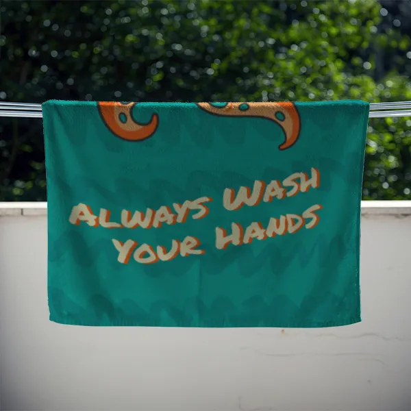 Duschtuch mit Namen personalisierbar - personalisiertes Namens-Duschtuch mit Wunschtext - Krake Always