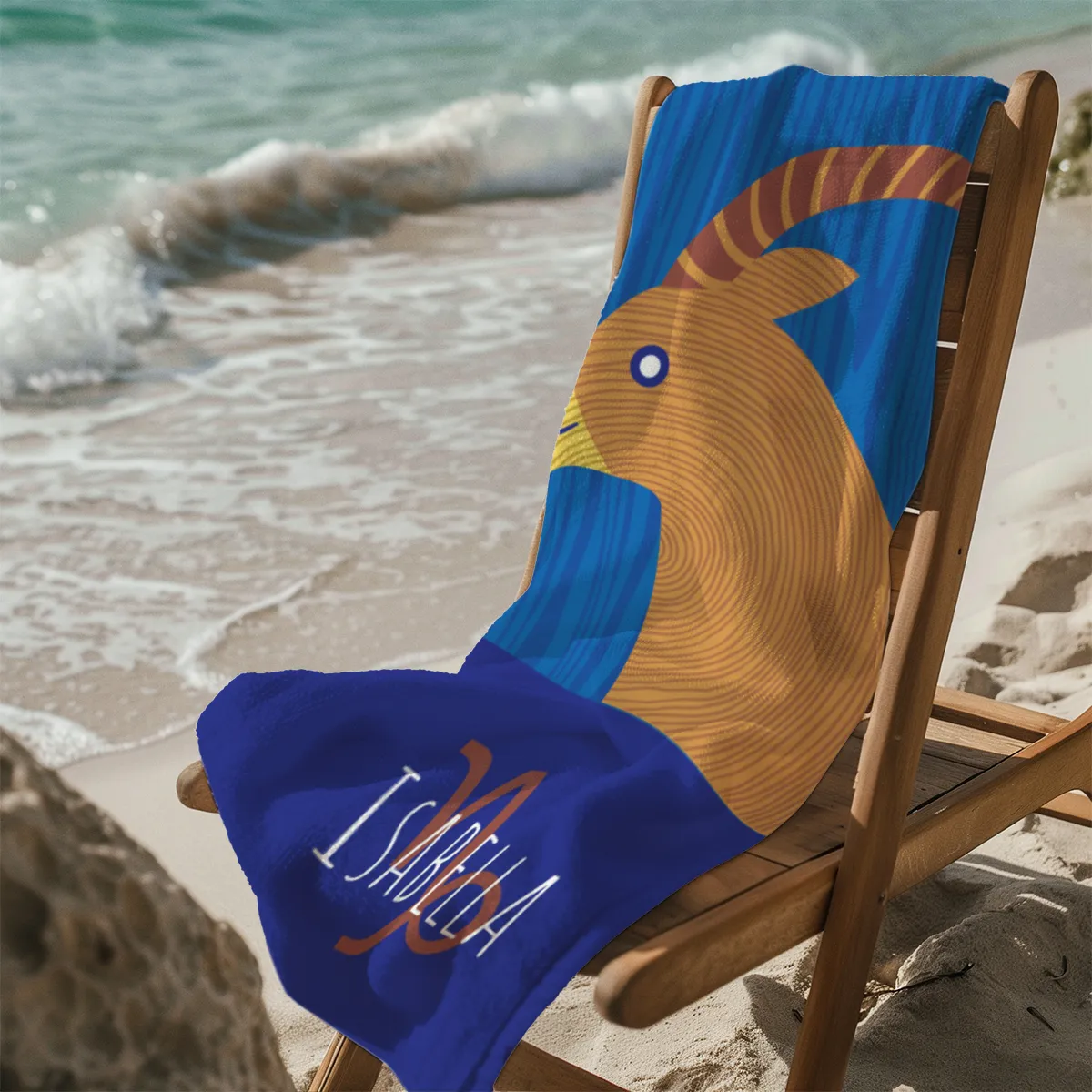 Strandtuch Sternzeichen Wassermann - mit Namen personalisierbar