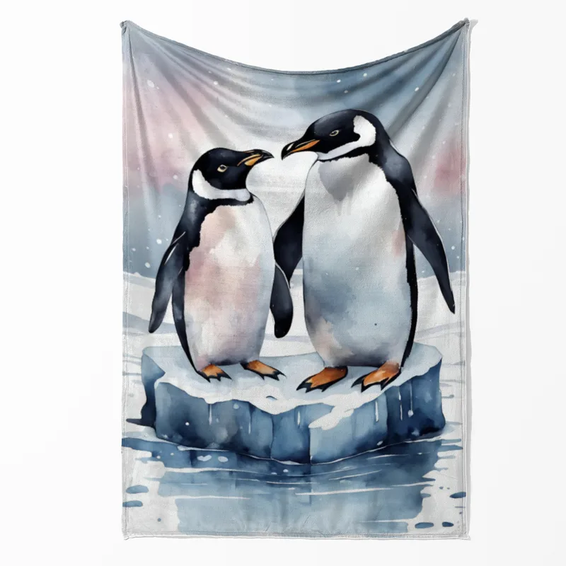 Kuscheldecke Pinguine auf Eisscholle