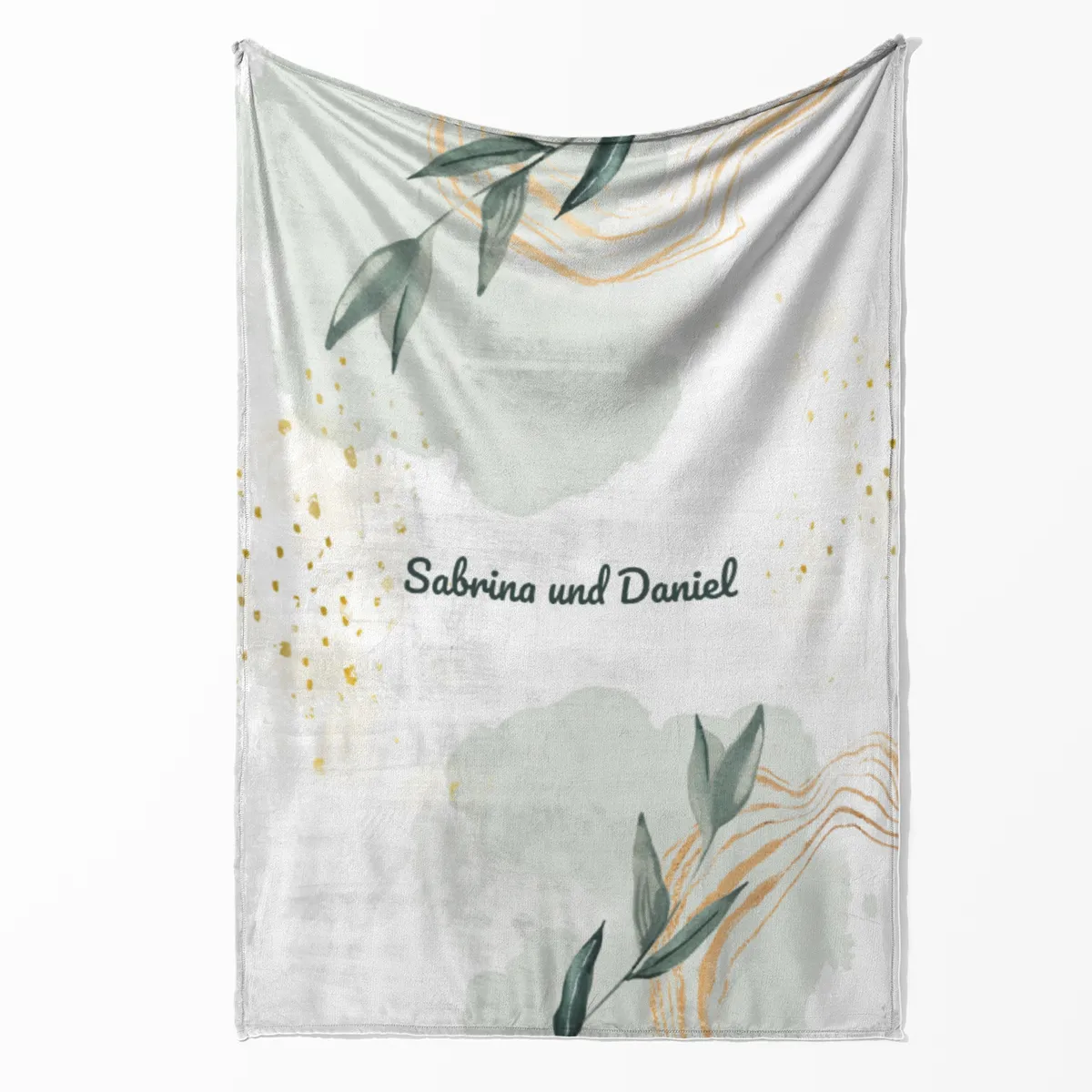 Kuscheldecke Leaves - mit Namen personalisierbar - Geschenkidee für Verliebte, Valentinstag Leaves 140 x 200 cm