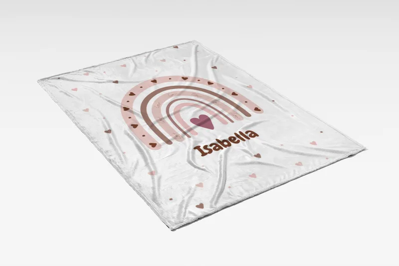 Personalisierte Babydecke rosa 75 x 100 cm