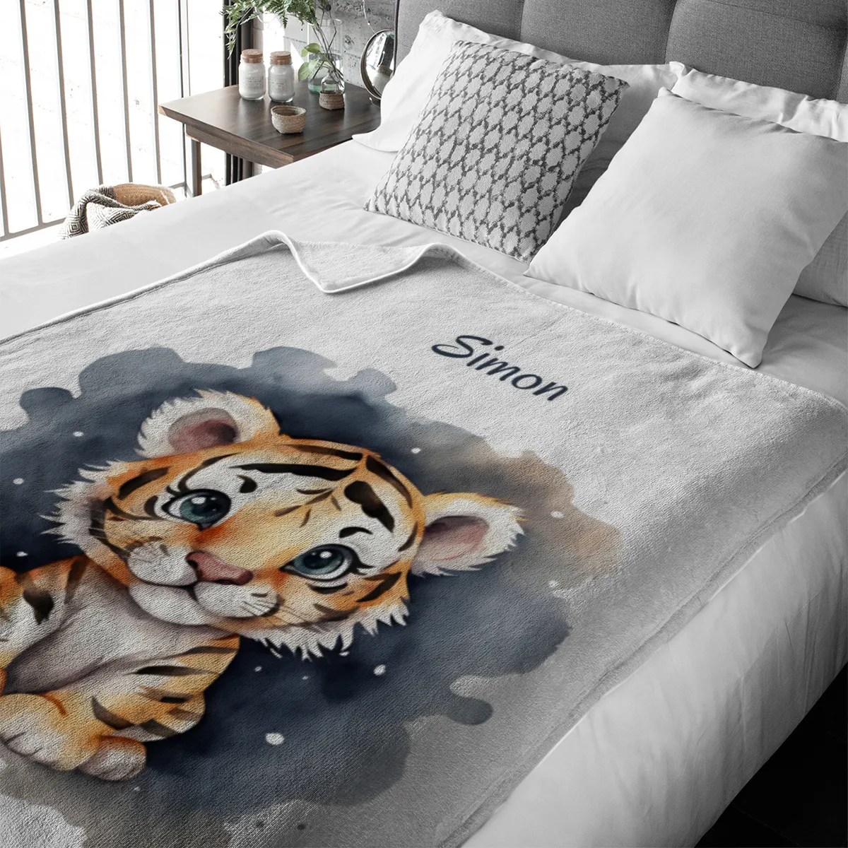 Babydecke Kleiner Tiger personalisierbar mit Namen und Text multi 75 x 100 cm