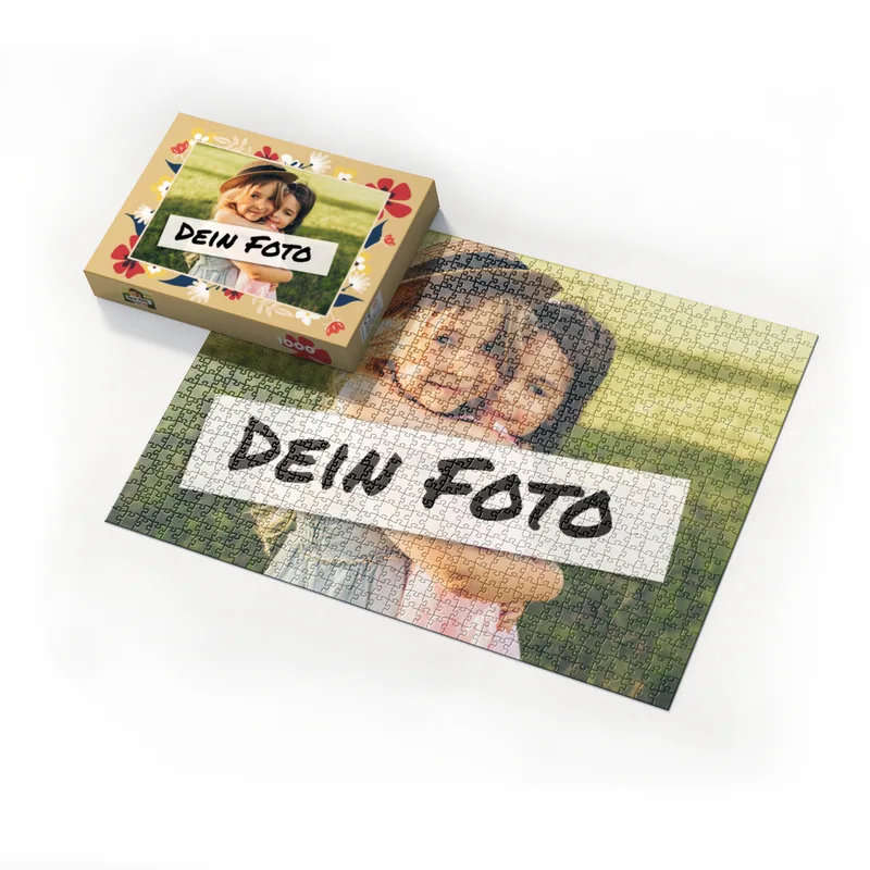 Fotopuzzle mit eigenem Bild - Puzzle selbst gestalten 2000 Teile Querformat - Schachtel Flowers - mit Foto personalisiert - Geschenk Geburtstag, Muttertag
