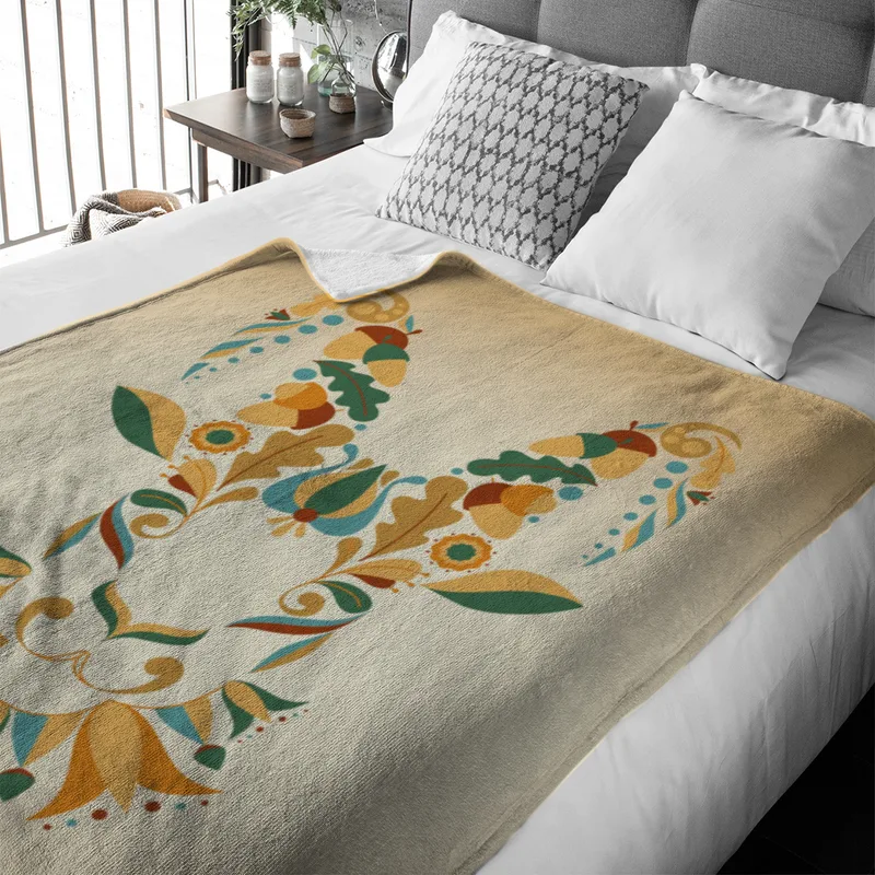 Sternzeichen Wohndecke Wassermann floral mit Namen personalisierbar