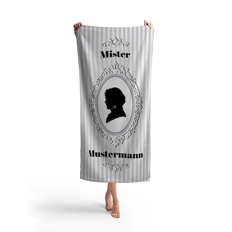 Misses Vintage - personalisiertes Namens-Strandtuch mit Wunschtext - Geschenkidee Hochzeit, Paar