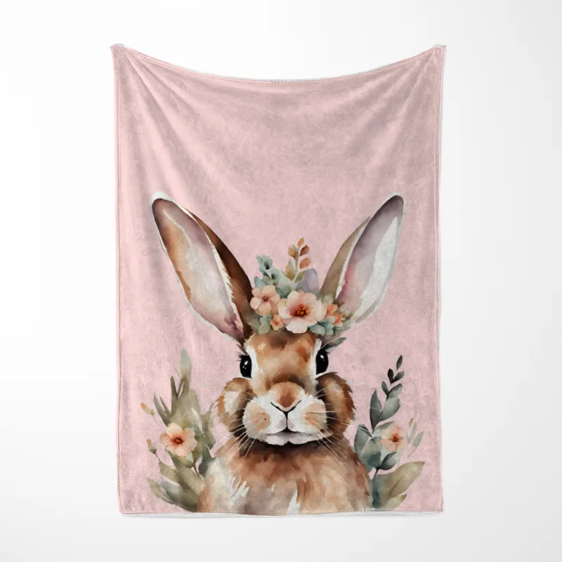 Wohndecke Hase mit Blümchen