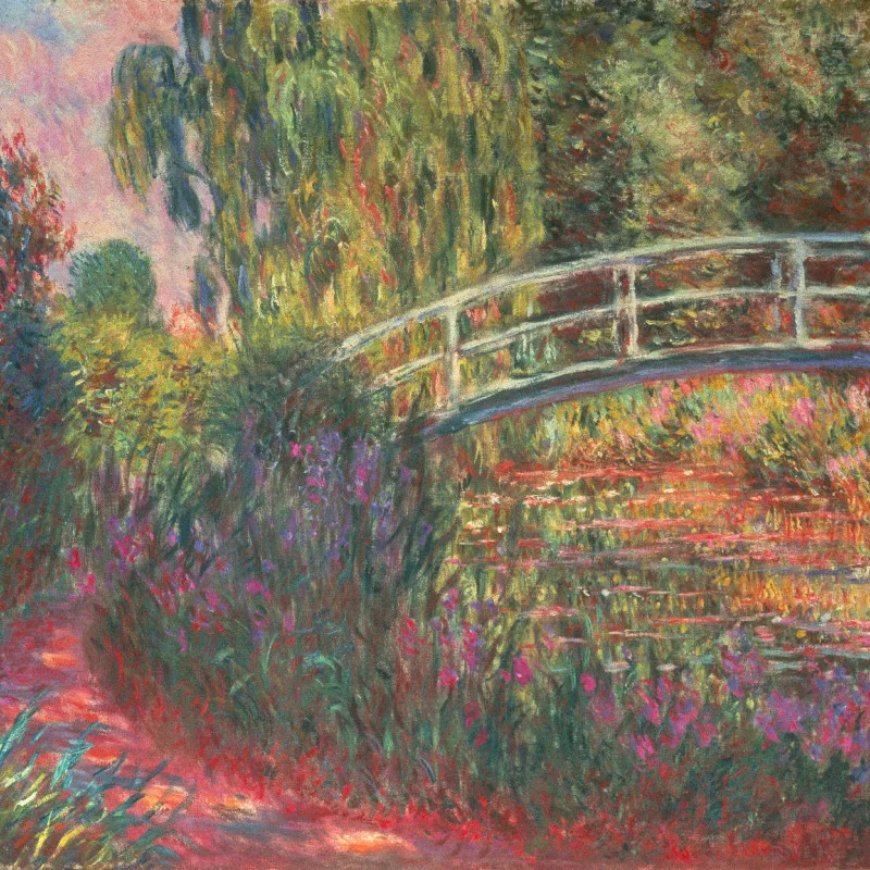 Samtkissenbezug Japanische Brücke Monet
