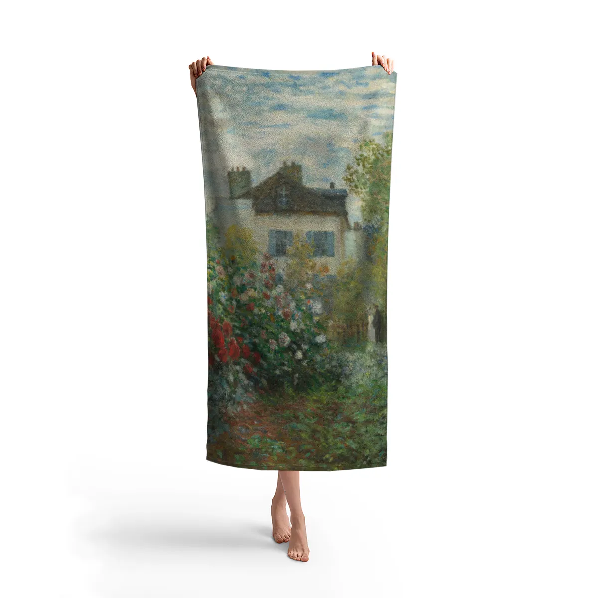 Handtuch Der Garten des Künstlers in Argenteuil - Claude Monet