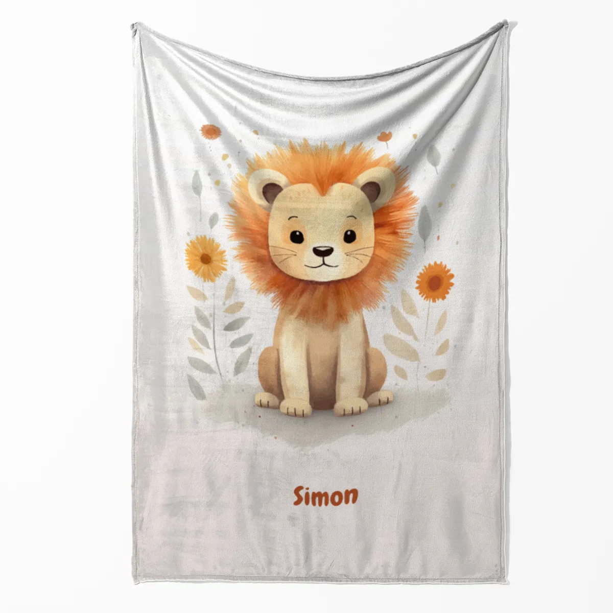 Babydecke - Namensdecke Kleiner Löwe personalisierbar multi 75 x 100 cm