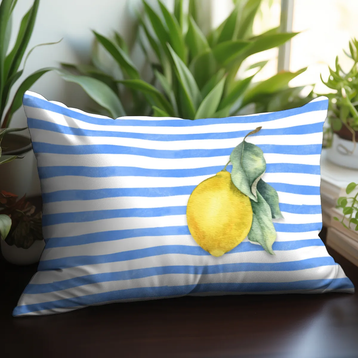 Samtkissenbezug Citrus Stripes
