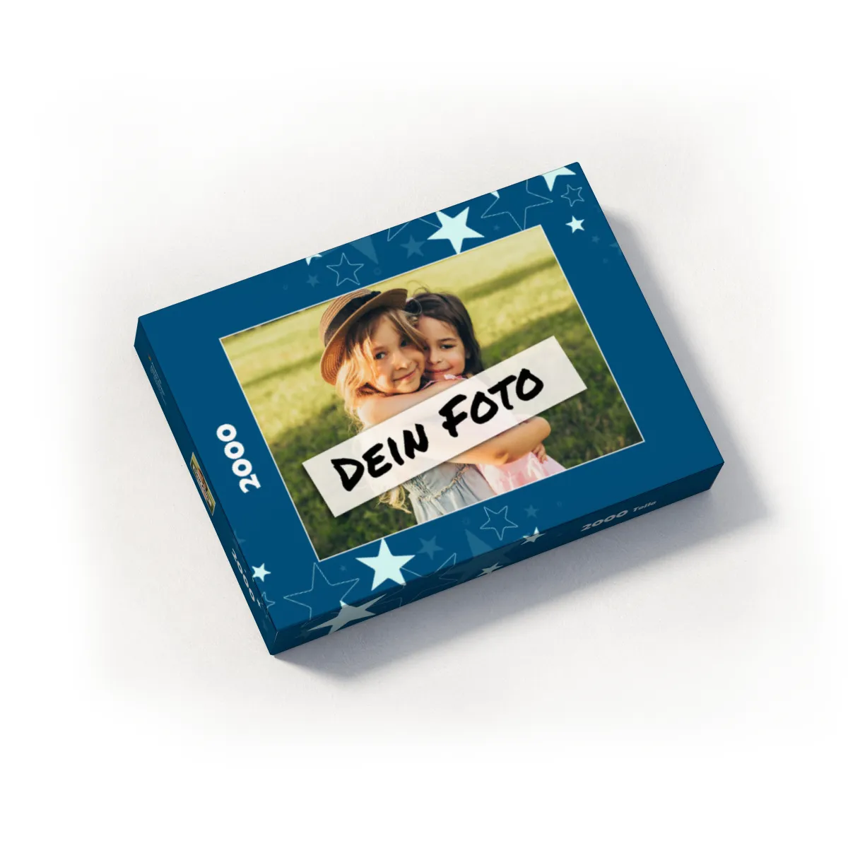 Fotopuzzle mit eigenem Bild - Puzzle selbst gestalten 1000 Teile Querformat - Schachtel Sterne - mit Foto personalisiert - Geschenk Weihnachten