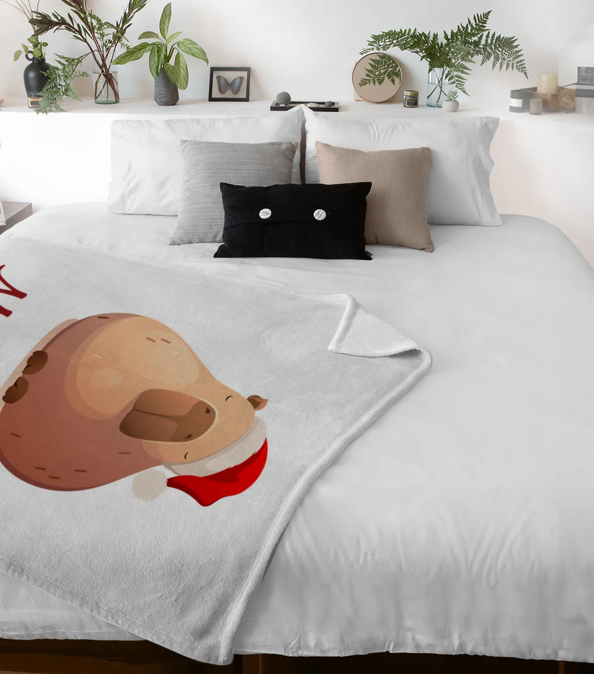 Wohndecke Weihnachtscapy mit Mütze