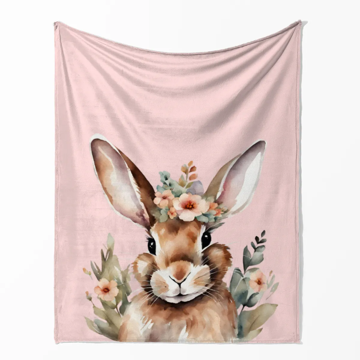 Wohndecke Hase mit Blümchen