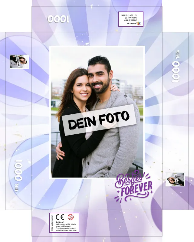 Fotopuzzle 500 Teile personalisiert für Erwachsene - Schachtel Besties