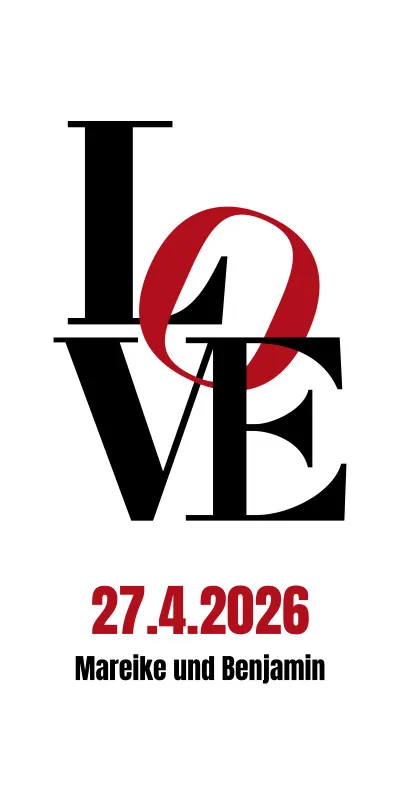 Love Typo - Badetuch mit Wunschtext