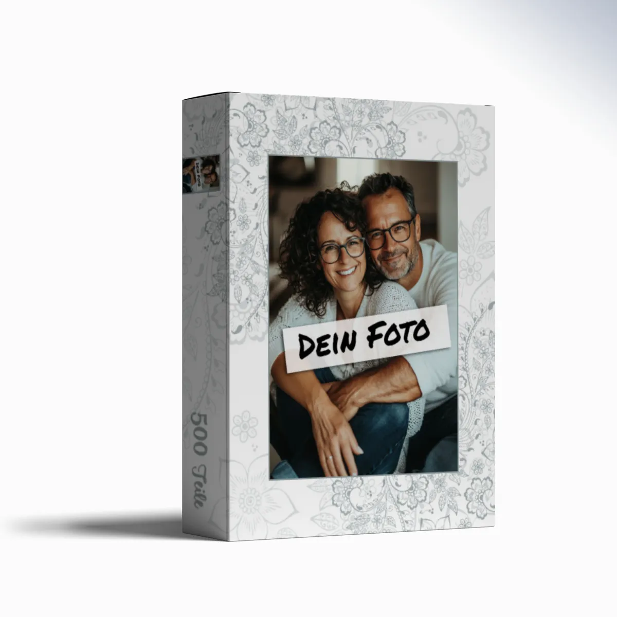 Fotopuzzle mit eigenem Bild - Fotopuzzle selbst gestalten 2000 Teile - Schachtel Floral Ornaments - Puzzle mit Foto personalisiert - Geschenk Geburtstag, Hochzeit Floral Ornaments 2000 Teile Quer