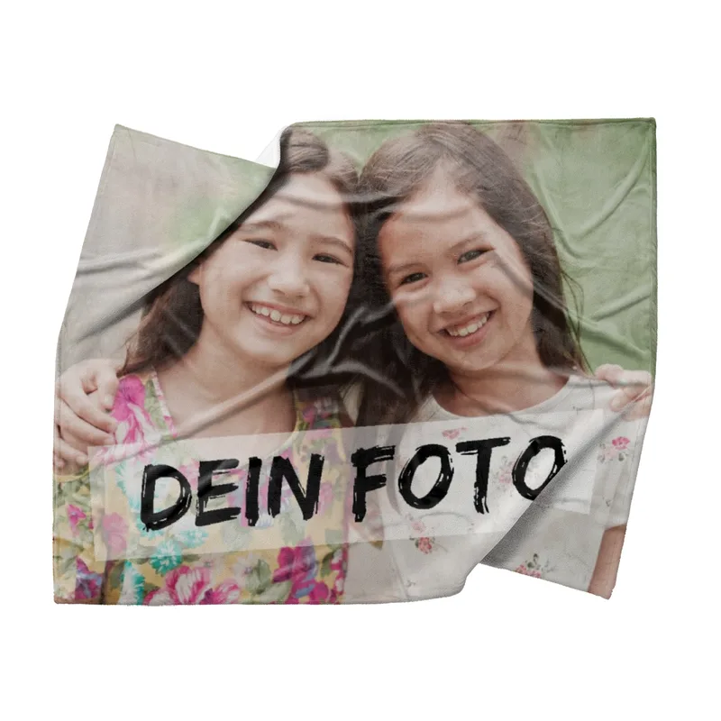 Personalisierte Kuscheldecke mit Foto - personalisierte Fotodecke - Kuscheldecke mit Ihrem Bild - Fotodecke selbst gestalten - Decke Querformat 155 x 125 cm 1 Foto Design 125 x 155 cm