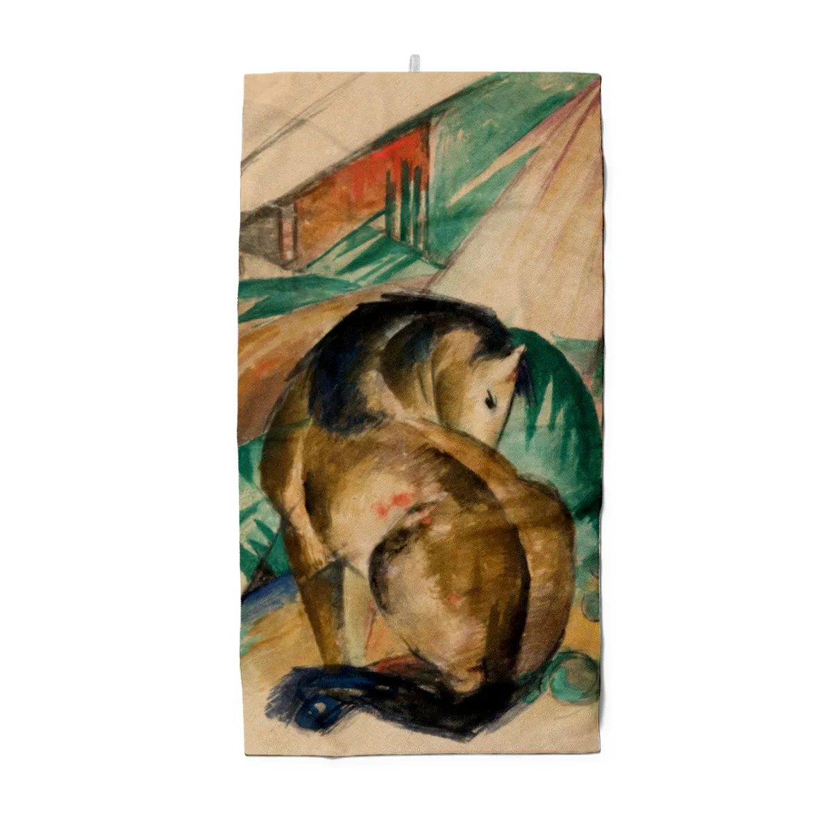 Handtuch Sitzendes Pferd - Franz Marc