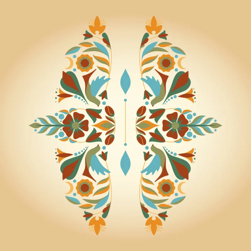 Samtkissen Zodiac Art – Löwe floral