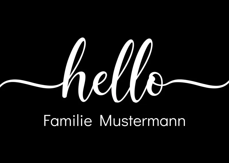 Fußmatte personalisiert - Geschenkidee für Familie, Paare, zum Einzug - Türvorleger mit Namen bedruckt - Motiv Hello grün 70 x 50 cm