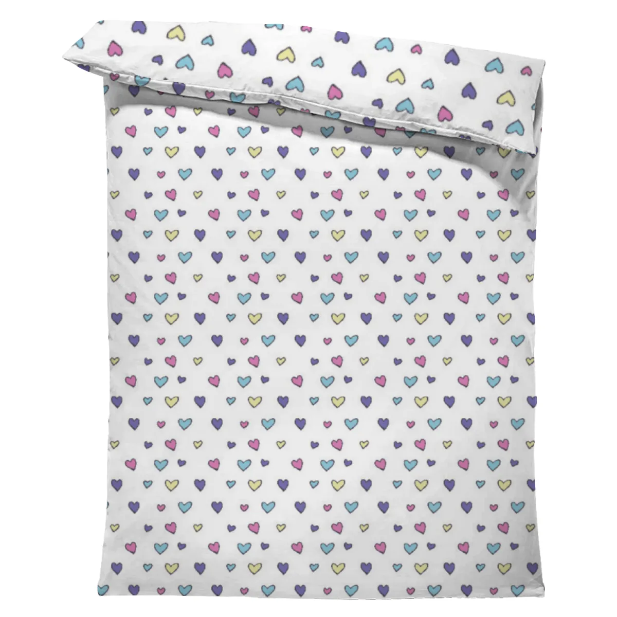 Kinderbettwäsche-Set Colorful Hearts Mikrofaser